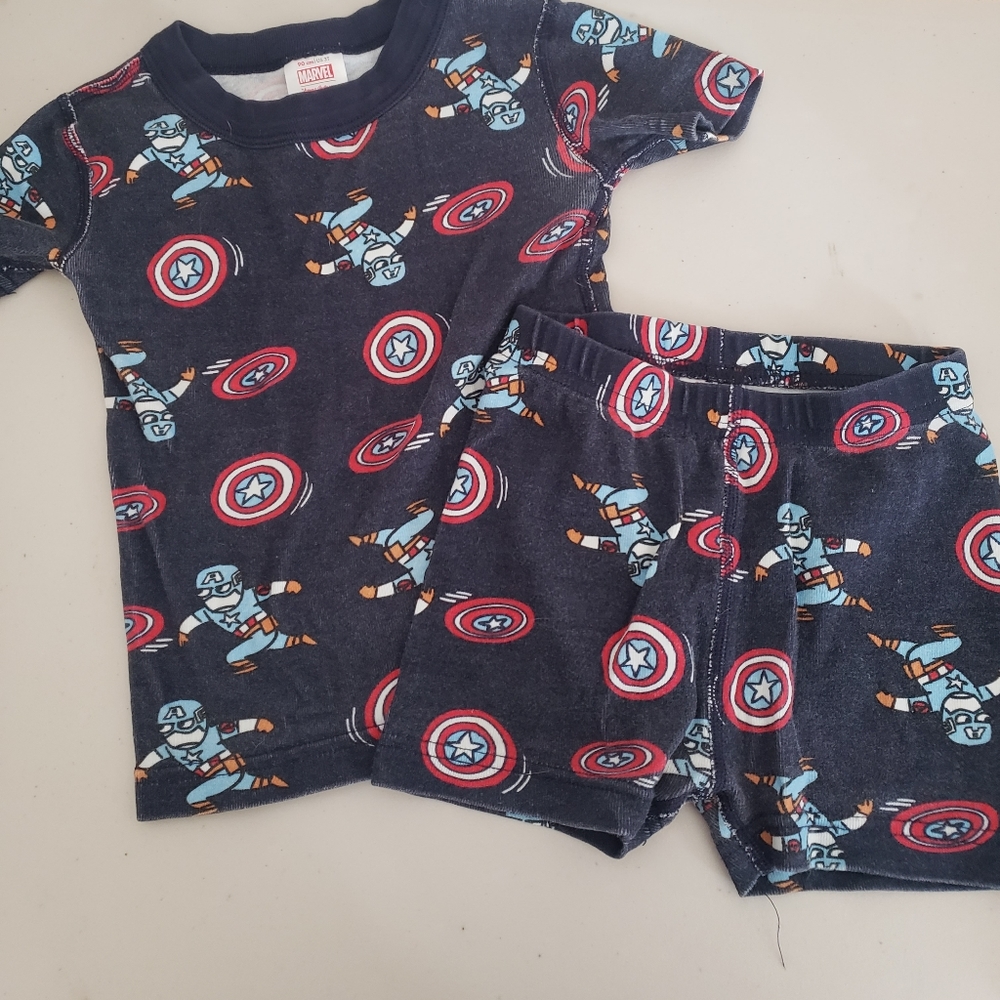 Marvel Navy Blue Captain America Kids Pajama Set